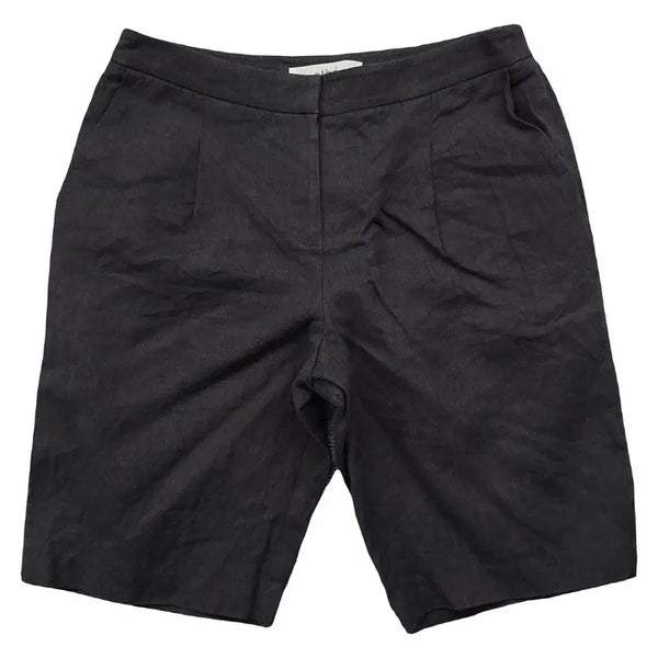 [BUNJANG] Vanessa Bruno Black Color Block Linen Shorts 38 / 바네사브루노 블랙 배색 린넨 반바지 38