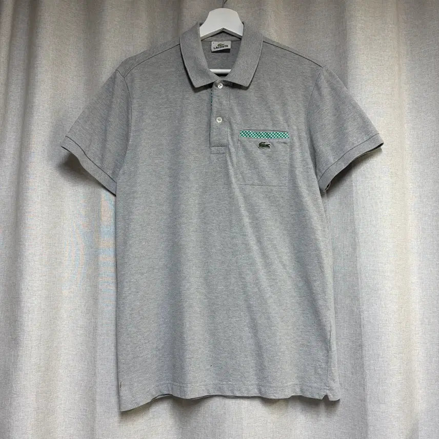 [BUNJANG] Lacoste Short Sleeve Polo Shirt Grey Size 4 (100) / 라코스테  반팔 카라티 그레이 4 (100)