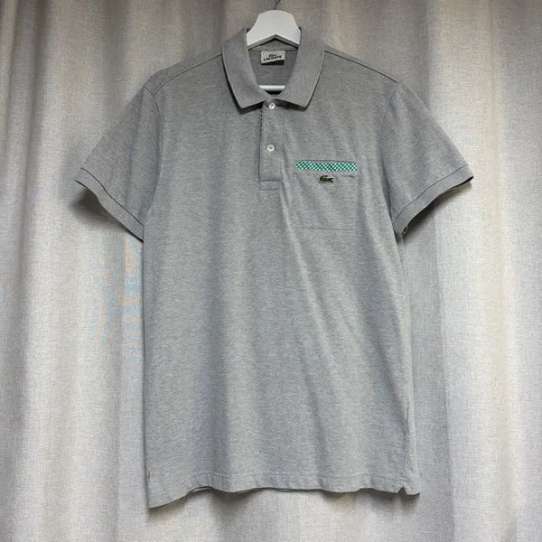 [BUNJANG] Lacoste Short Sleeve Polo Shirt Grey Size 4 (100) / 라코스테  반팔 카라티 그레이 4 (100)