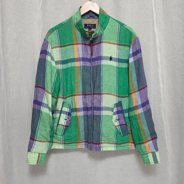 [BUNJANG] Polo Ralph Lauren Check Linen Jacket M / 폴로 랄프로렌 체크 패턴 린넨자켓 M