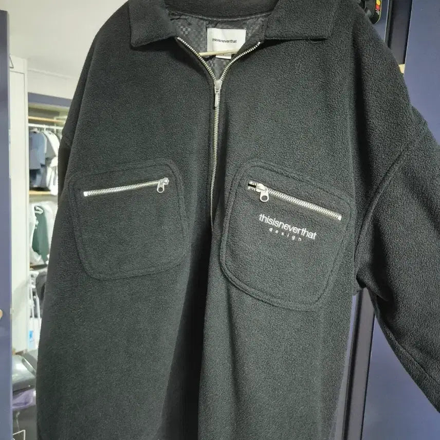 [BUNJANG] Thisisneverthat Fleece Jacket Black / 디스이즈네버댓 플리스 자켓 블랙