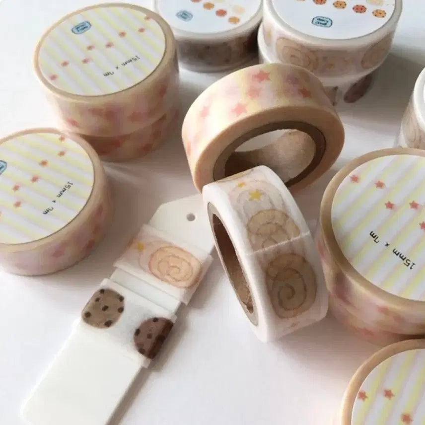 [BUNJANG] Flicha Clouds Cookie/Star Washi Tape Set / [2종set]플리시클라우즈 쿠키/별 마테