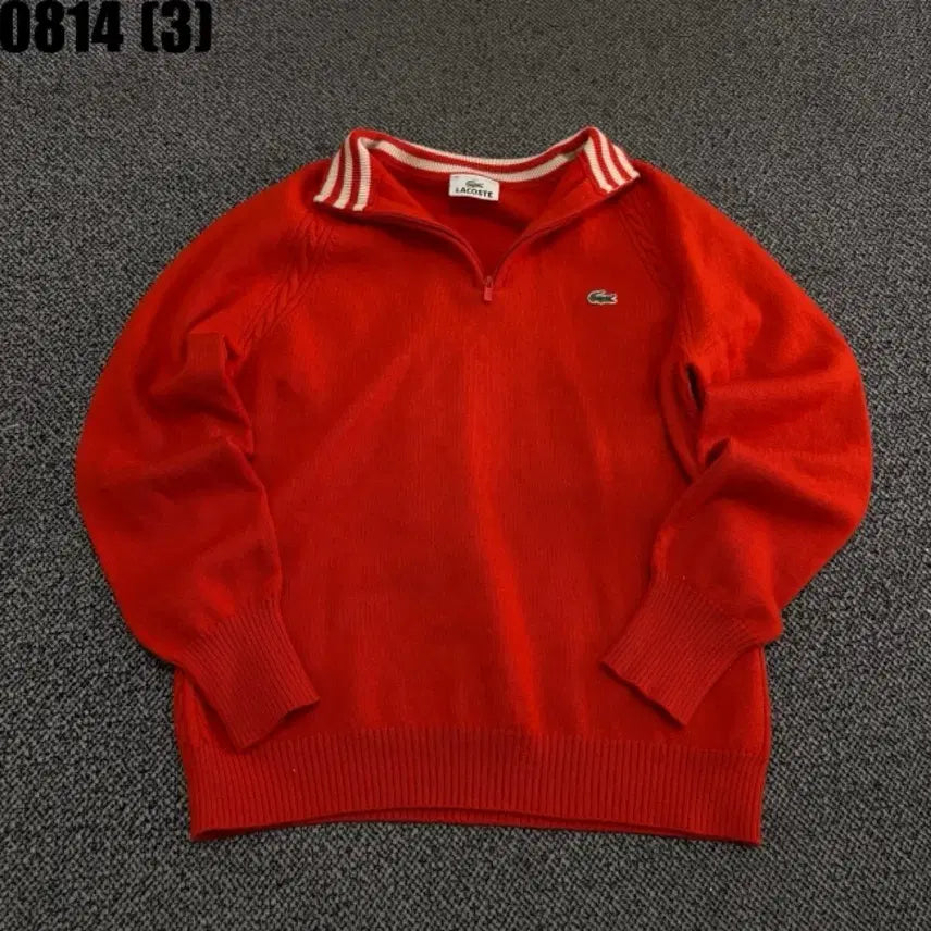 [BUNJANG] Lacoste Red Half-Zip Knit 95 / 라코스테 하프집업 니트 레드 95 8/14