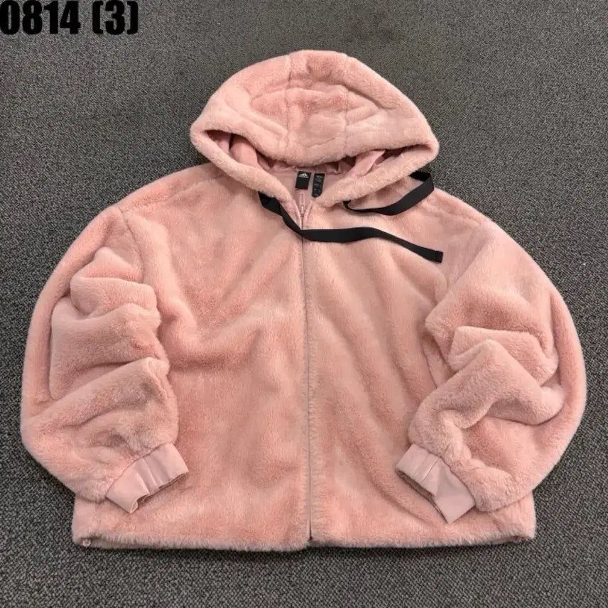 [BUNJANG] Adidas Fluffy Hooded Zip-Up Pink S / 아디다스 플러피 후드 집업 핑크 s 8/14
