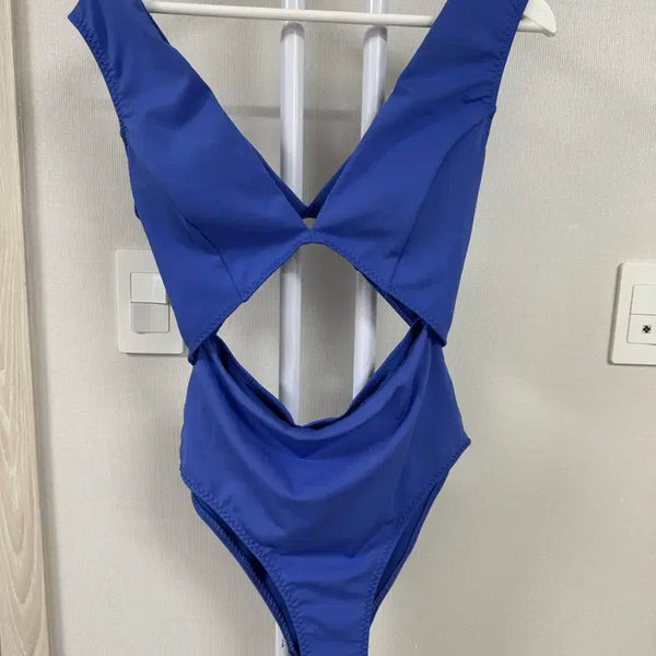 [BUNJANG] ZARA Blue Cut-Out One-Piece Swimsuit Bikini M / ZARA 블루컷아웃 원피스 수영복 비키니 M