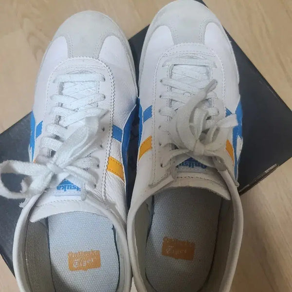[BUNJANG] Onitsuka Tiger Mexico 66 White/Blue/Yellow Sneakers (260mm) / 오니츠카타이거 맥시코66 260mm