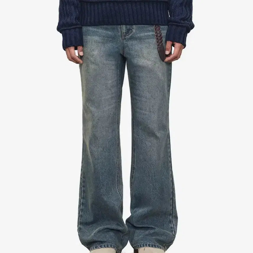 [BUNJANG] DECEIT Loose Flared Jeans DCPT066Blue / 데케트 Loose Flared Jeans DCPT066Blue