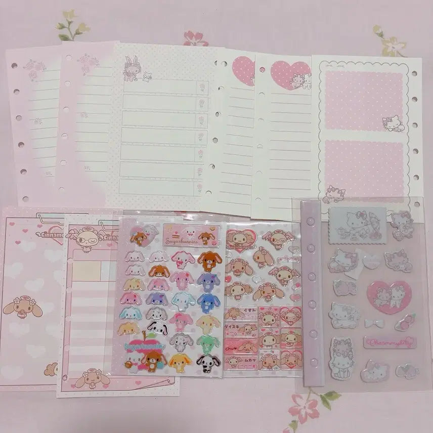 [BUNJANG] Charmmykitty & Cinnamon Angels Sticker Set / 챠미키티 속지 시나모엔젤스 스티커 3장 세트