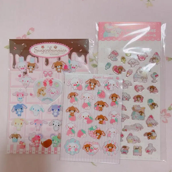 [BUNJANG] Sugar Bunnies Sticker Set (3 Sheets) / 슈가바니즈 스티커 3장 세트