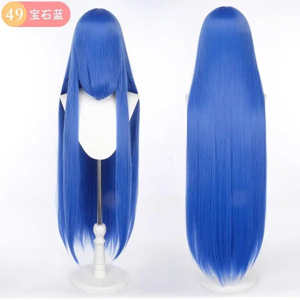 [BUNJANG] 100cm Long Blue Wig with Wig Cap / 코스프레 100cm 파란 장발 가발(+가발망) 판매 새상품!!