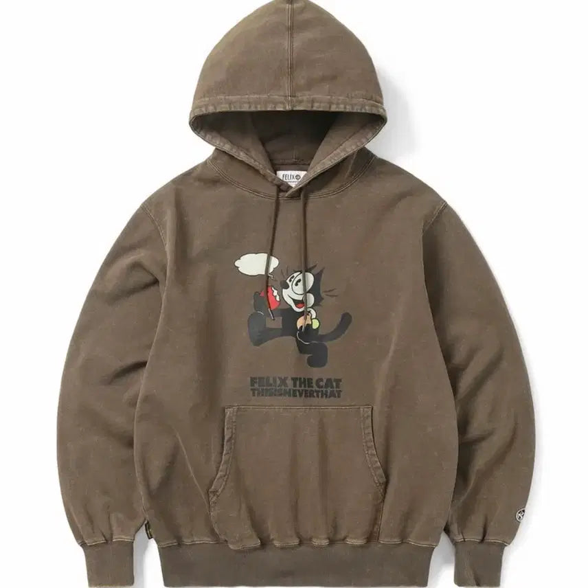 [BUNJANG] Thisisneverthat Felix the Cat Collaboration Hoodie Brown XL / 디스이즈네버댓 펠릭스 더 캣 콜라보 후드