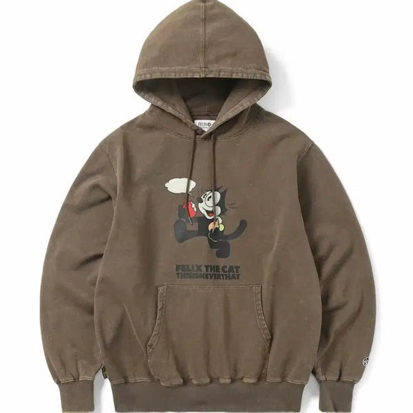 [BUNJANG] Thisisneverthat Felix the Cat Collaboration Hoodie Brown XL / 디스이즈네버댓 펠릭스 더 캣 콜라보 후드
