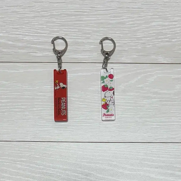 [BUNJANG] Snoopy Stick Keyring Set (Red Friends/Strawberry) / 스누피 스틱 키링 (레드 친구들/딸기) 세트
