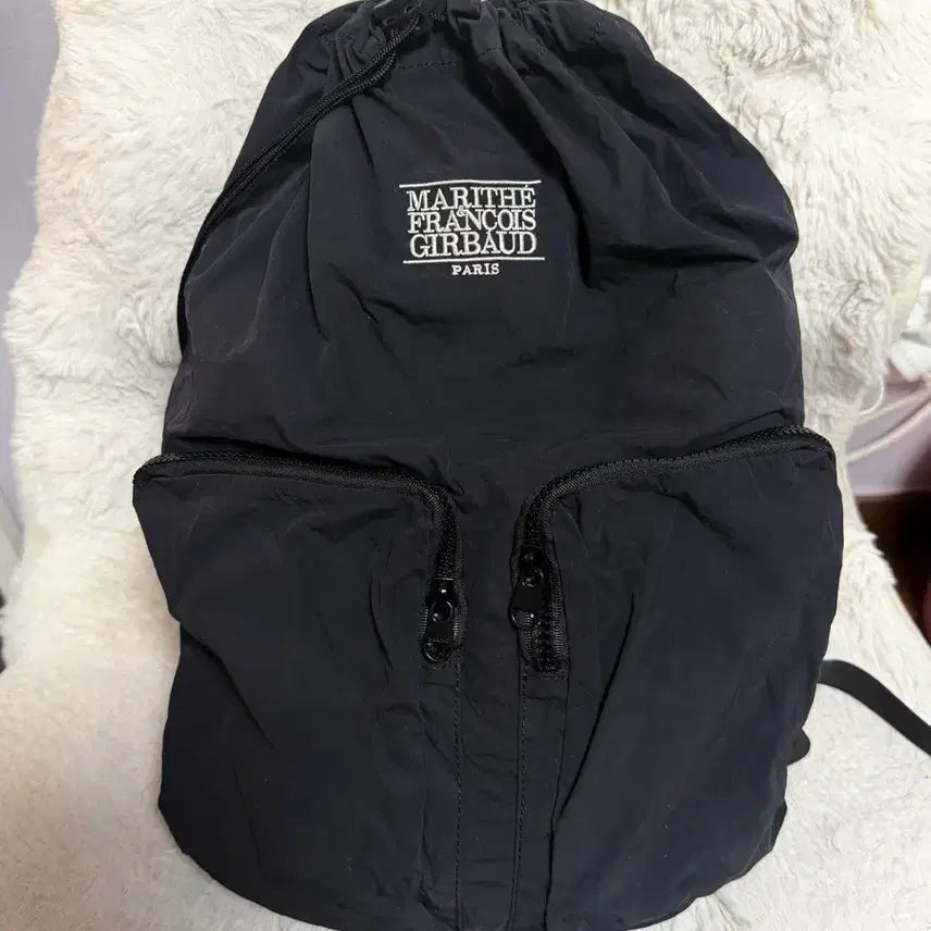 [BUNJANG] Marithe Francois Girbaud Black String Backpack / 마리떼 프랑소와 저버의 블랙 스트링 백팩