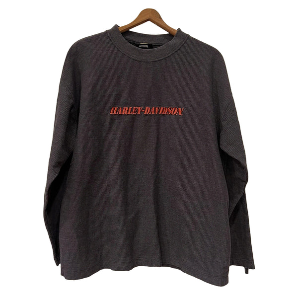 [BUNJANG] Harley-Davidson 90s Center Logo Thermal Long Sleeve Shirt / 90s 할리데이비슨 센터 로고 써멀 롱슬리브