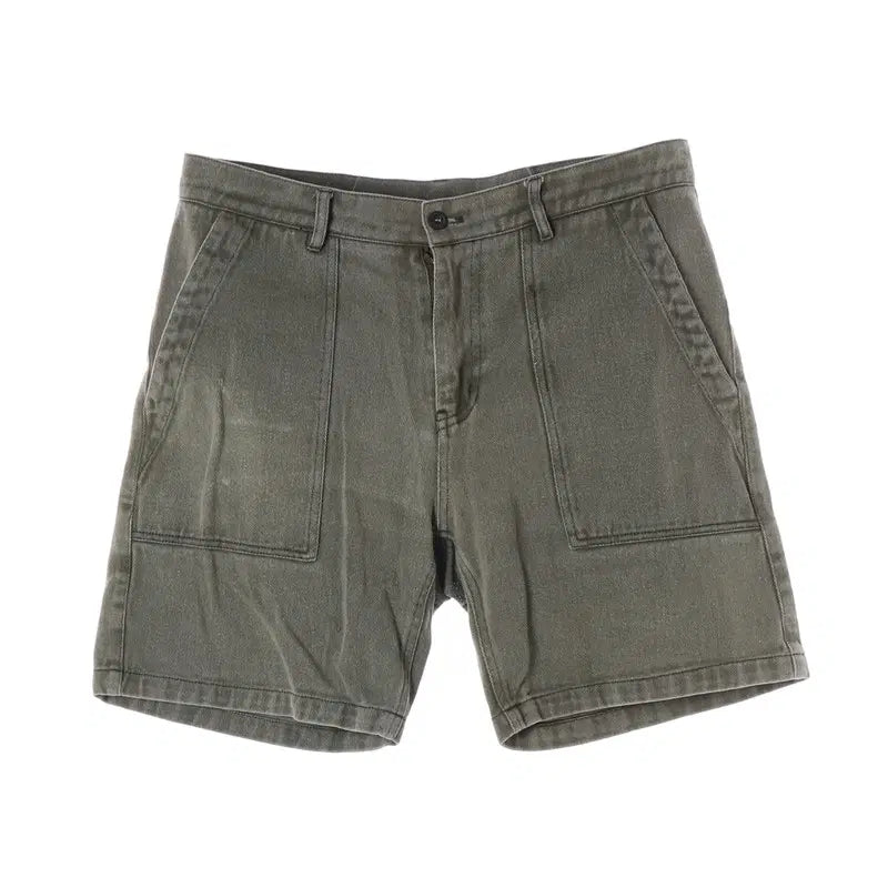 [BUNJANG] FUNDAMENTALIST Garment Washed Fatigue Shorts Khaki L / FUNDAMENTALIST 카키 가먼트 워싱 쇼츠 L