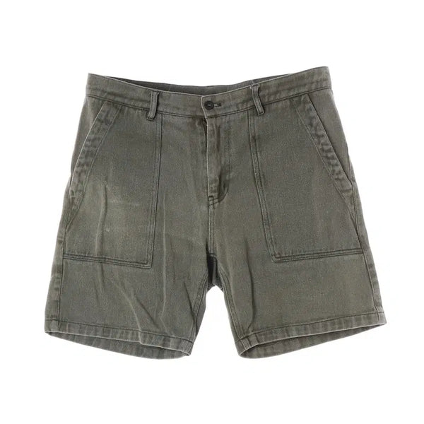 [BUNJANG] FUNDAMENTALIST Garment Washed Fatigue Shorts Khaki L / FUNDAMENTALIST 카키 가먼트 워싱 쇼츠 L