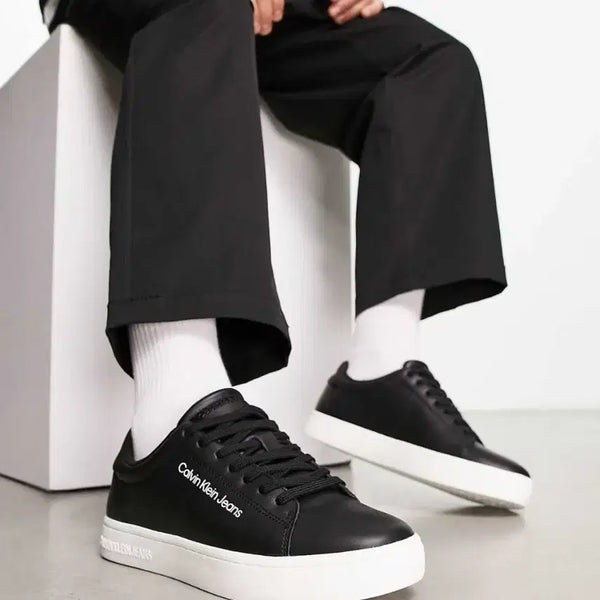 [BUNJANG] Calvin Klein Jeans Black Leather Sneakers Size 275 / 캘빈클라인진스 블랙 레더 스니커즈 운동화 275사이즈