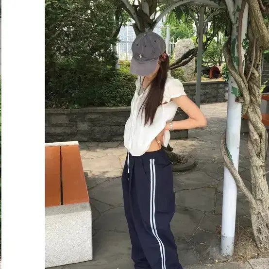 [BUNJANG] SIOA Nylon Track Pants Navy / 시오아 나일론 트랙팬츠 네이비