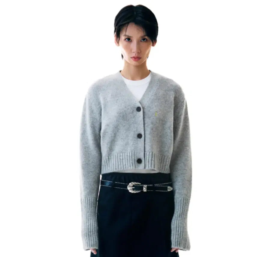 [BUNJANG] KSSR Baby Alpaca Wool Diamond Crop Cardigan / 키써(KSSR) 베이비알파카 울 다이아몬드 크롭가디건 55-66 새상품