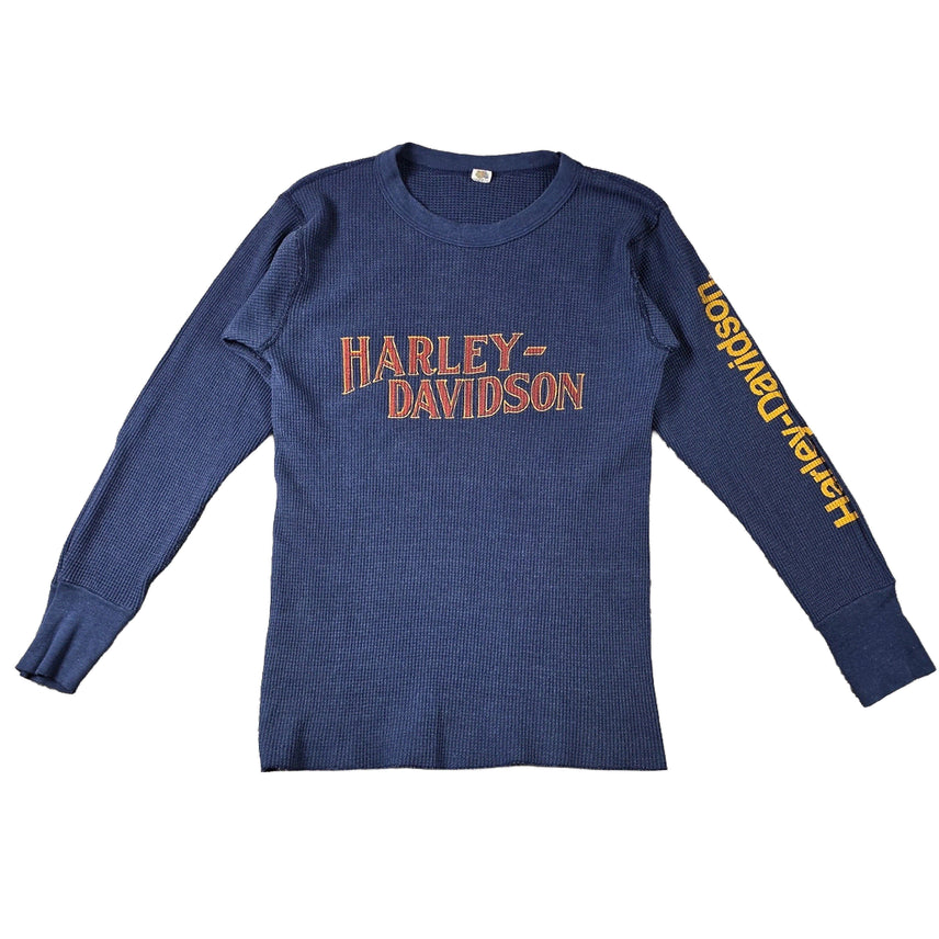 [BUNJANG] 90s Harley-Davidson Norwalk Connecticut Logo Thermal Long Sleeve / 90s 할리데이비슨 노워크 코네티컷 로고 써멀 롱슬리브