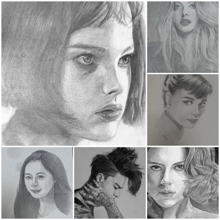 [BUNJANG] Custom Pencil Portrait Drawing Service / 연필초상화 그려드려요.