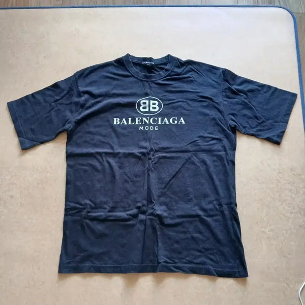 [BUNJANG] Balenciaga Mode Logo Short Sleeve T-Shirt Black / 발렌시아가 모드 로고 반팔 티셔츠 블랙