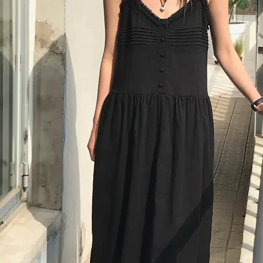 [BUNJANG] WE ARE Lace Long Dress - Black / 교신안함)we are 레이스 롱 원피스-블랙