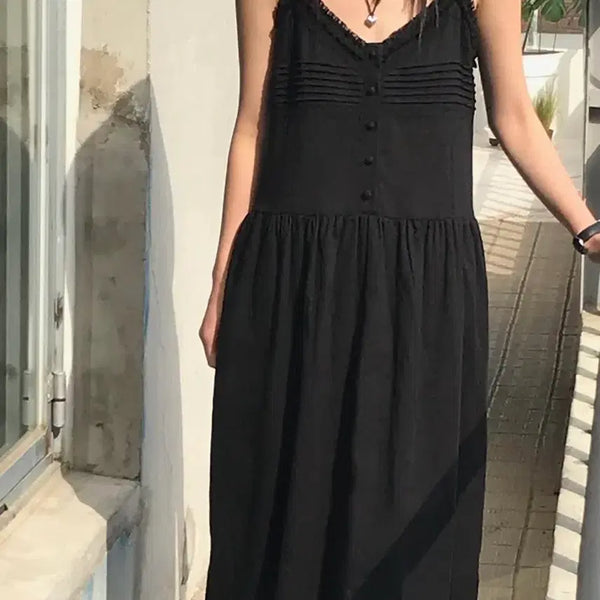 [BUNJANG] WE ARE Lace Long Dress - Black / 교신안함)we are 레이스 롱 원피스-블랙