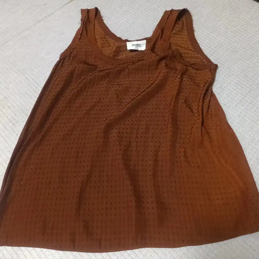 [BUNJANG] StandAlone Sleeveless Top Brown Pattern / 스탠드얼론 나시티