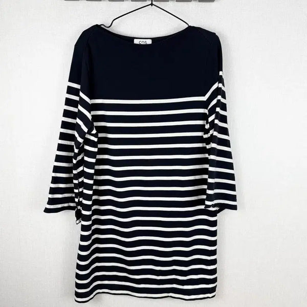 [BUNJANG] COS Striped Neckline Dress / COS 스트라이프 큰 넥라인 원피스 정품