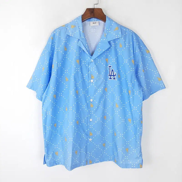 [BUNJANG] MLB Men's LA Short Sleeve Shirt / MLB 남성 LA 반팔셔츠 105