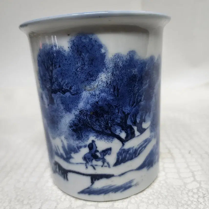 [BUNJANG] Blue-and-White Porcelain Brush Holder Calligraphy Set / 청화백자 도자기 필통 붓글씨 서예도구 붓통