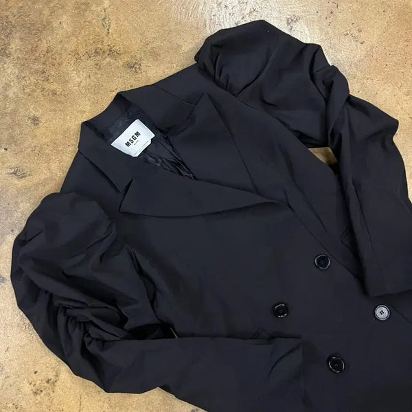 [BUNJANG] MSGM Black Double Button Puff Sleeve Jacket / [정품/40] MSGM 퍼프 소매 더블 버튼 자켓 블랙