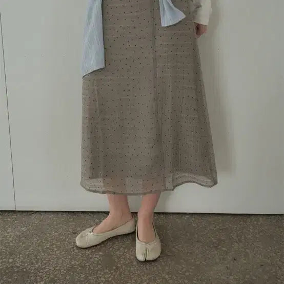 [BUNJANG] Citta Dot See-through Chiffon Skirt / 씨타 도트 시스루 쉬폰 스커트
