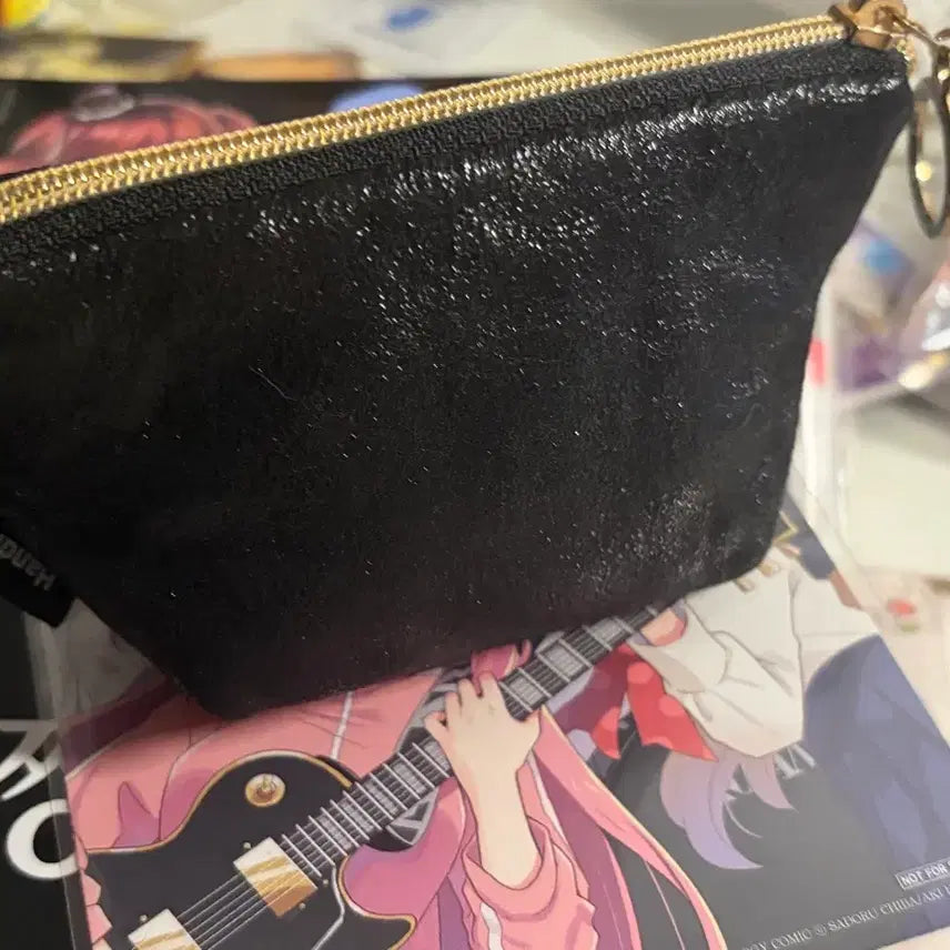 [BUNJANG] Handmade Black Pouch with Pearl Detail / 핸드메이드 검정 블랙 파우치 펄