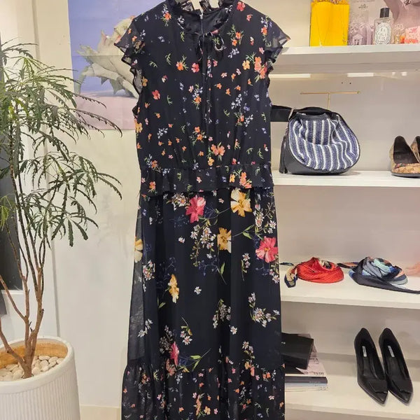 [BUNJANG] DKNY Floral Sleeveless Chiffon Dress / DKNY  플로럴 슬리브리스 쉬폰 원피스