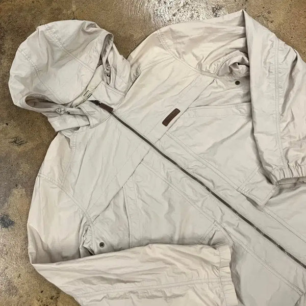 [BUNJANG] Montbell Beige Windbreaker Hooded Zip-Up Jacket (2XL) / [정품/2XL] 몽벨 바람막이 후드 집업 자켓 베이지