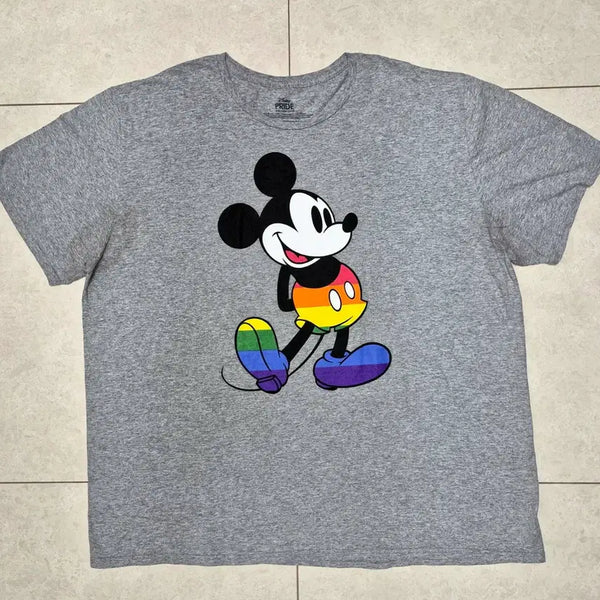 [BUNJANG] Disney Pride Collection Rainbow Mickey Mouse T-Shirt (3XL) / 2020s DISNEY 'Pride Collection' Rainbow Mickey Mouse T-Shirt (3XL)