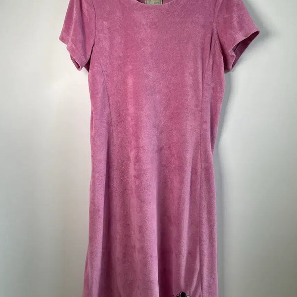 [BUNJANG] Sybilla Spanish Designer Floral Embroidered Terry Dress - Mauve Purple (L, 66-77) / 스페인 디자이너 Sybilla 테리 타월 꽃 자수 모브 퍼플 원피스 (L, 66-77)