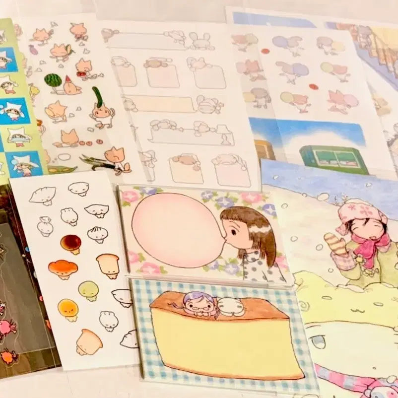 [BUNJANG] Yulbamgom Baeknyeon Bookstore Sticker & Postcard Bundle Set / 율밤곰 백년서점 씰스티커 엽서 등 일괄