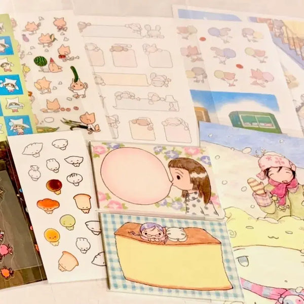 [BUNJANG] Yulbamgom Baeknyeon Bookstore Sticker & Postcard Bundle Set / 율밤곰 백년서점 씰스티커 엽서 등 일괄