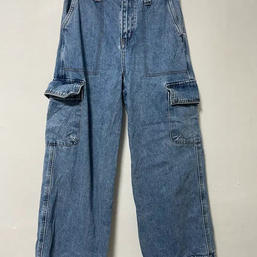 [BUNJANG] PLAC Cargo Denim Wide Leg Jeans / 26 PLAC 카고 데님 와이드 청바지 정품