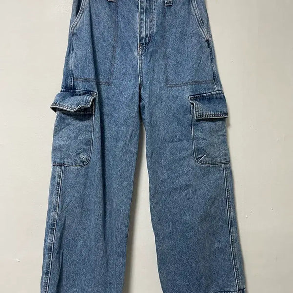 [BUNJANG] PLAC Cargo Denim Wide Leg Jeans / 26 PLAC 카고 데님 와이드 청바지 정품