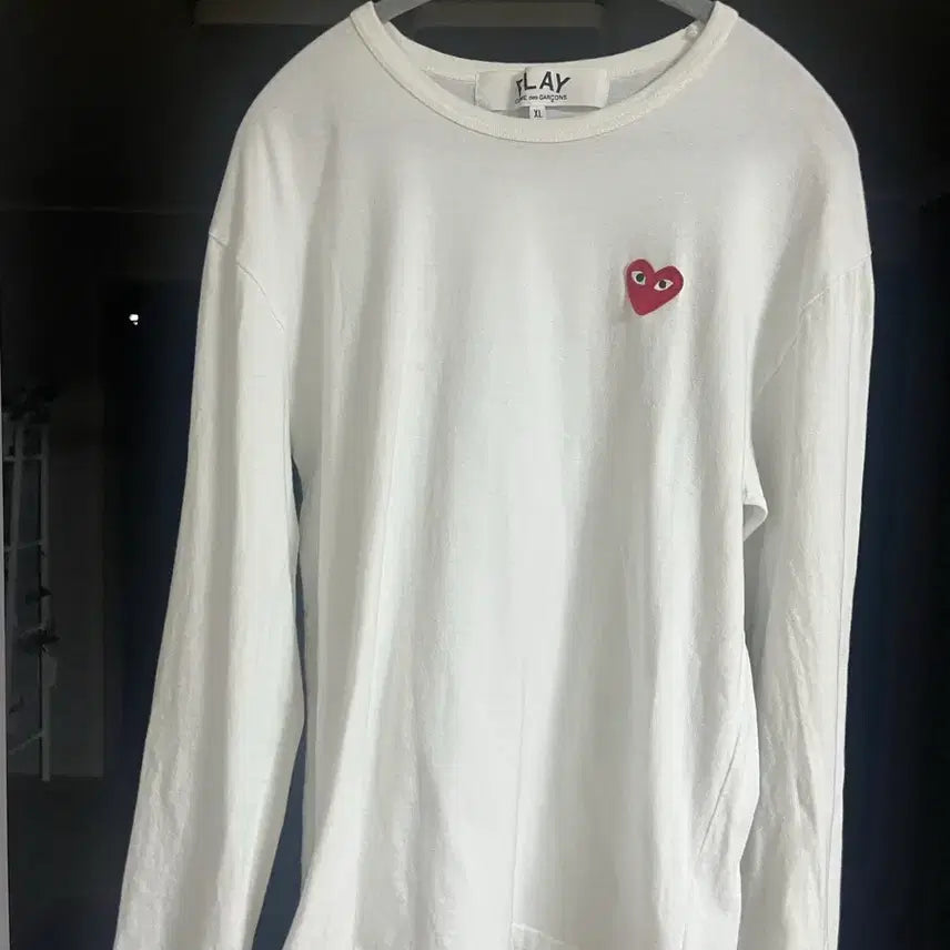 [BUNJANG] Comme des Garçons PLAY Long Sleeve T-Shirt White / 꼼데가르송 플레이 롱슬리브 화이트