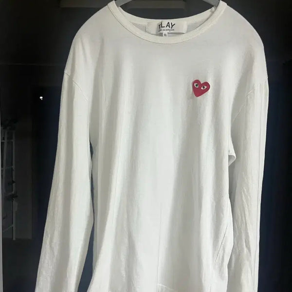 [BUNJANG] Comme des Garçons PLAY Long Sleeve T-Shirt White / 꼼데가르송 플레이 롱슬리브 화이트