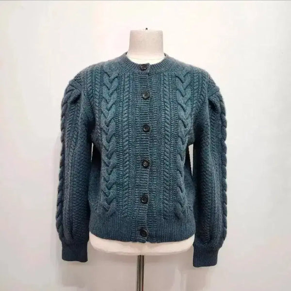 [BUNJANG] Atelier Vanessa Bruno Yak Blend Cable Knit Cardigan / 아떼바네사브루노 21'FW  야크 혼방 꽈배기  니트 가디건