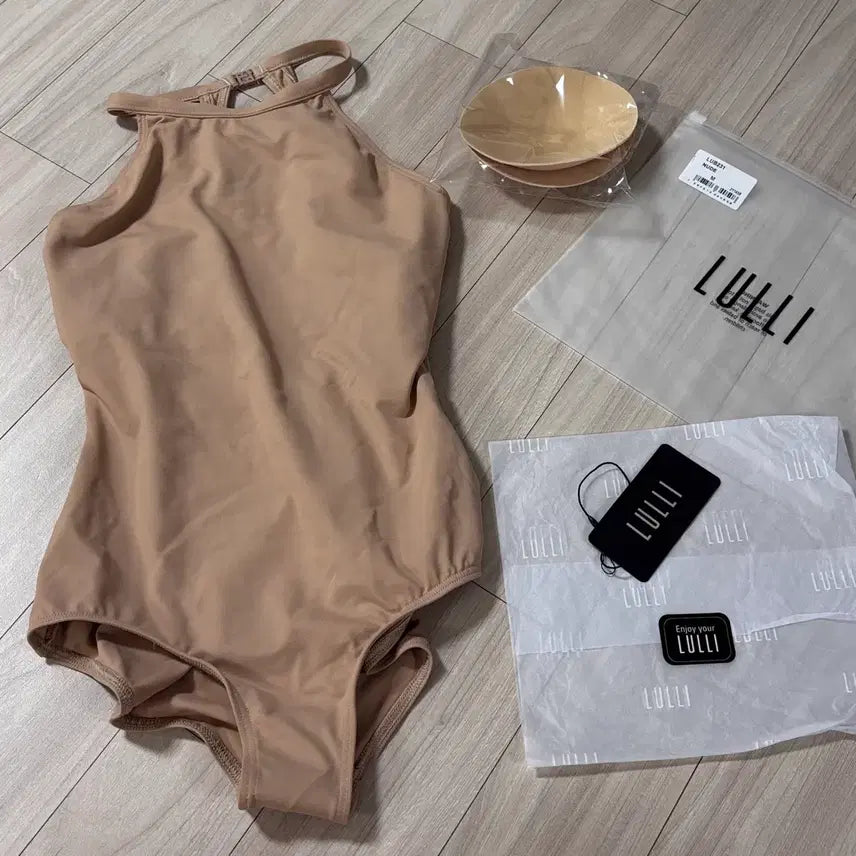 [BUNJANG] Rully Ivana Nude Leotard (Size M) with Built-in Bra Cups / 룰리 이바나 누드 M 레오타드 (새상품, 브라캡포함)