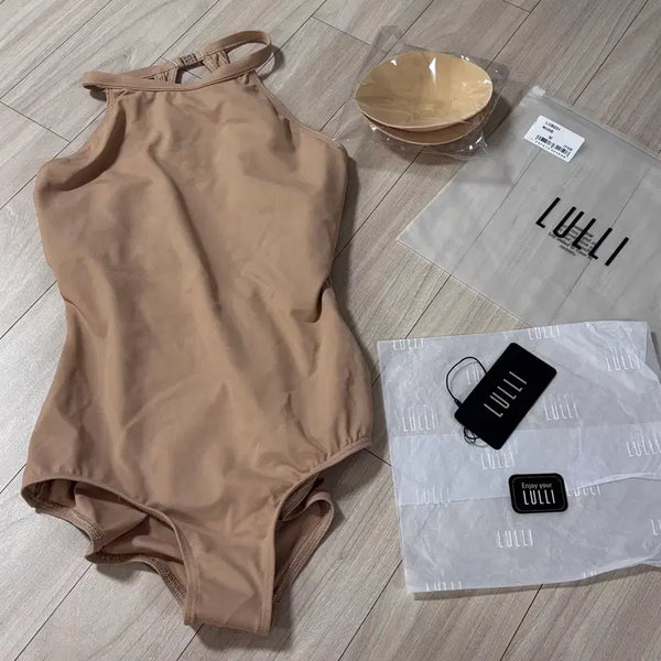 [BUNJANG] Rully Ivana Nude Leotard (Size M) with Built-in Bra Cups / 룰리 이바나 누드 M 레오타드 (새상품, 브라캡포함)