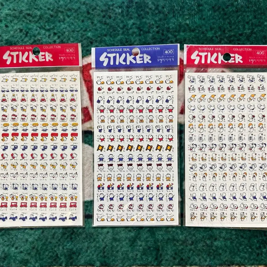 [BUNJANG] Vintage Diary Emoji Sticker Set / 고전문구 다이어리 이모티콘 이모지 스티커 다꾸 스티커